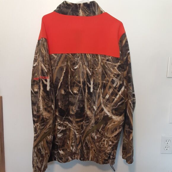 RealTree Fleece Jacket Mens L Camo Orange Hunting Full Zip Outdoors - Picture 6 of 8